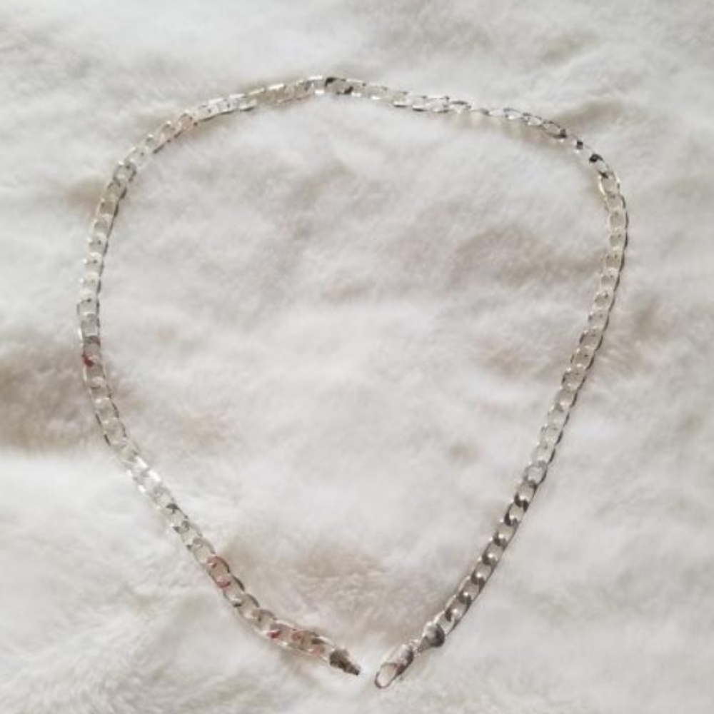 Silver Curb Chain Necklace